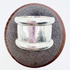 Wide Band Modernist Ring VTG Solid Sterling Silver 925 Size 7.25 Fit